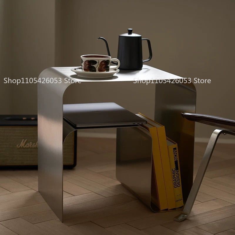 Desk Setup Shelves - Mesa Lateral Moderna em Aço Inoxidável