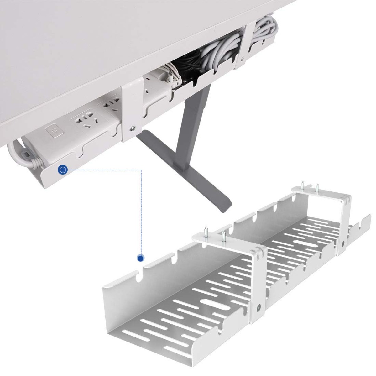 Desk Setup Workspace - Organizador de Cabos para Mesa, Suporte