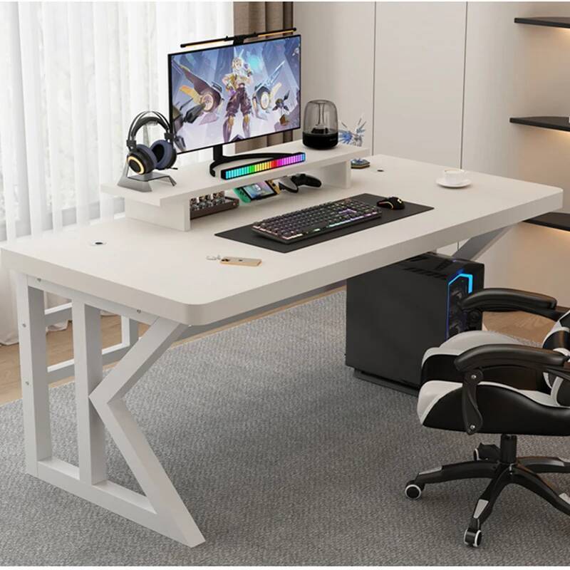 Desk Setup With Laptop And Monitor - Mesa de jogos em forma de