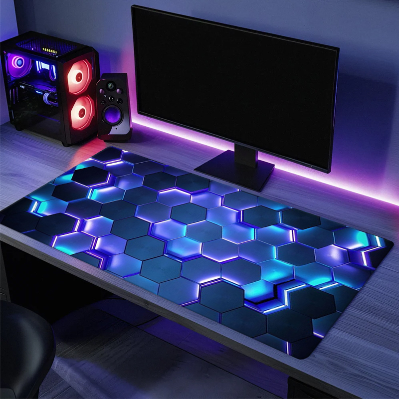 Desk Setup Red - Grande Mouse Pad para Jogos com