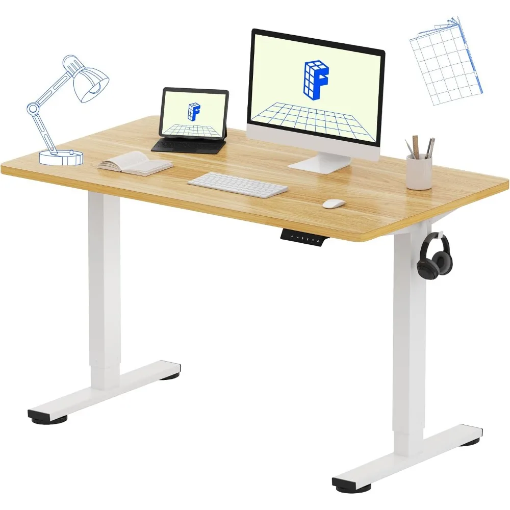 Dual Monitor Desk Setup - Mesa de Escritório Ergonômica de 48
