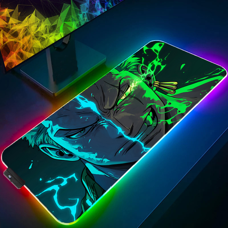 Desk Setup Mat - Uma peça zoro mouse pad rgb