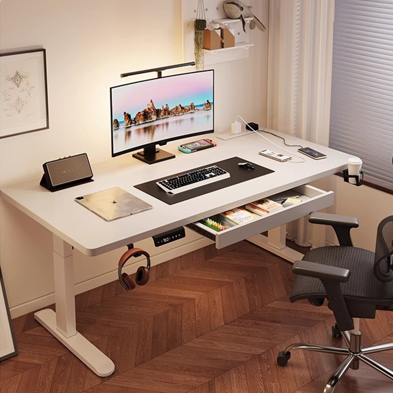 Dual Monitor Desk Setup - Mesa Elétrica Moderna com Dois Motores
