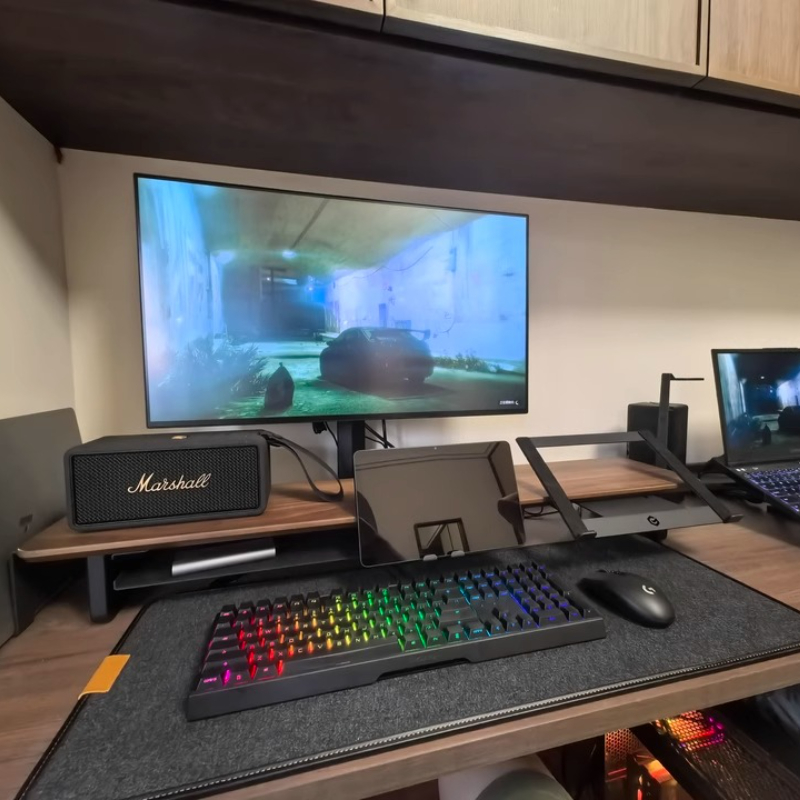 Desk Setup With Laptop And Monitor - Suporte modular para monitor, organizador de