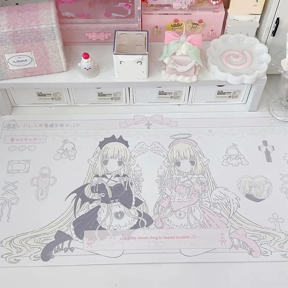 Desk Setup Dorm - Tapete de mesa original Chobits Twins,
