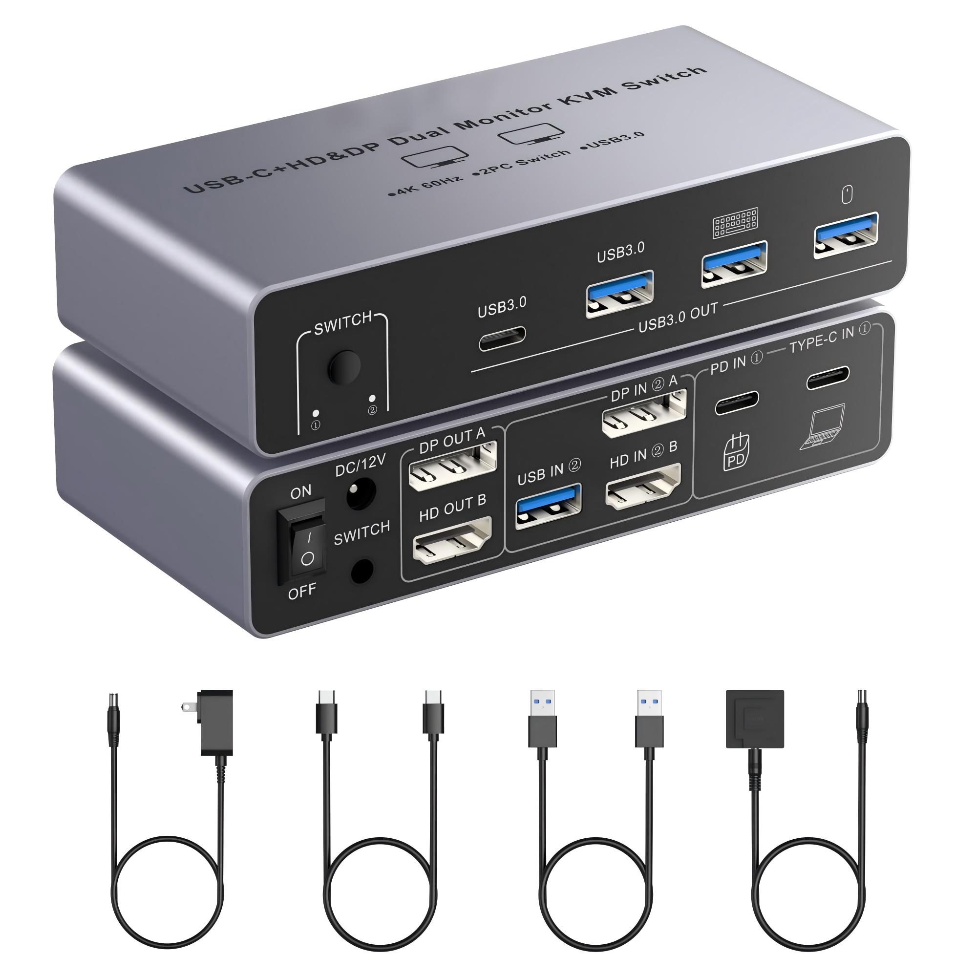 Switch KVM HDM DP para 2 Monit - Dual Monitor Desk Setup avaliação e preço