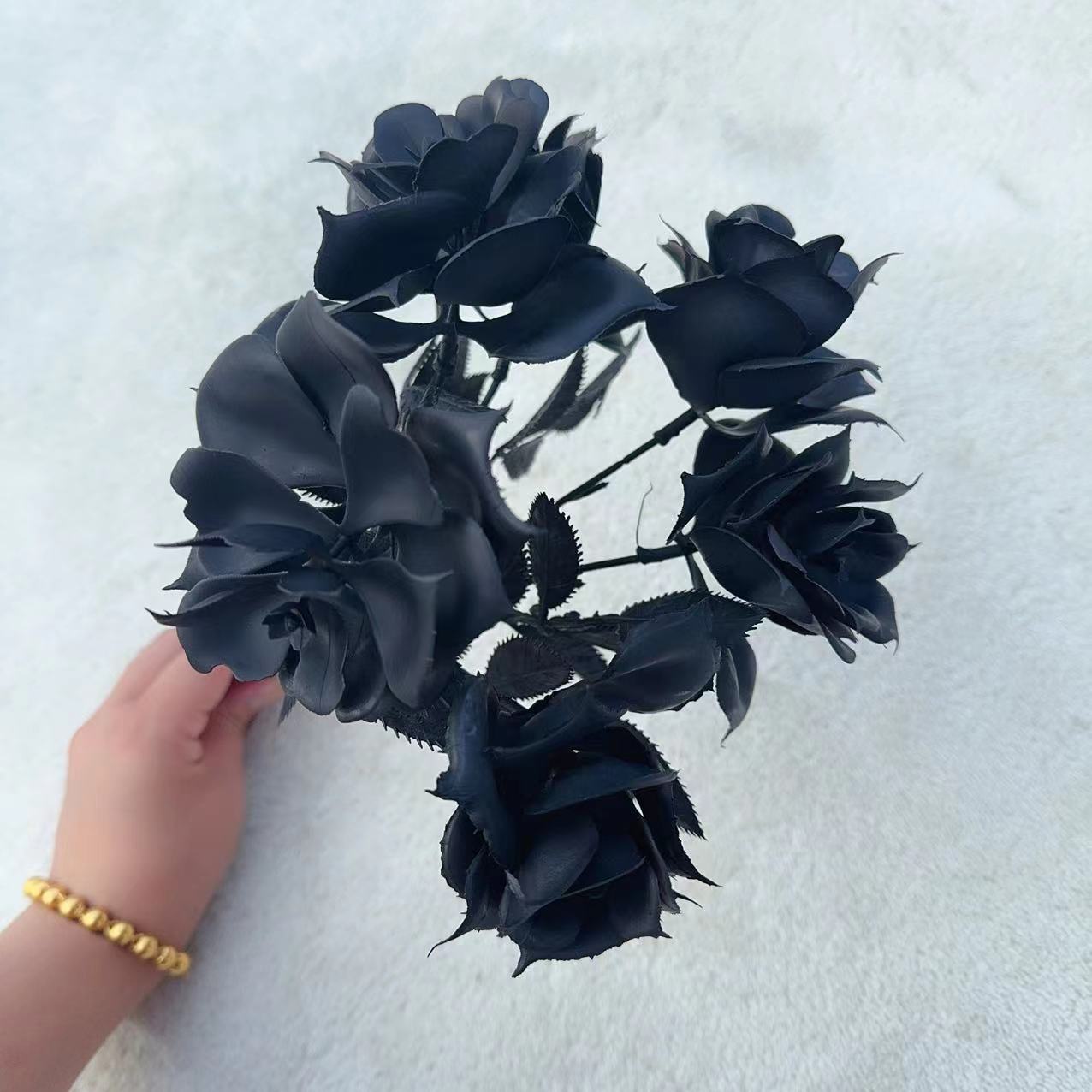 Preto halloween flor artificia - Desk Setup Plants avaliação e preço