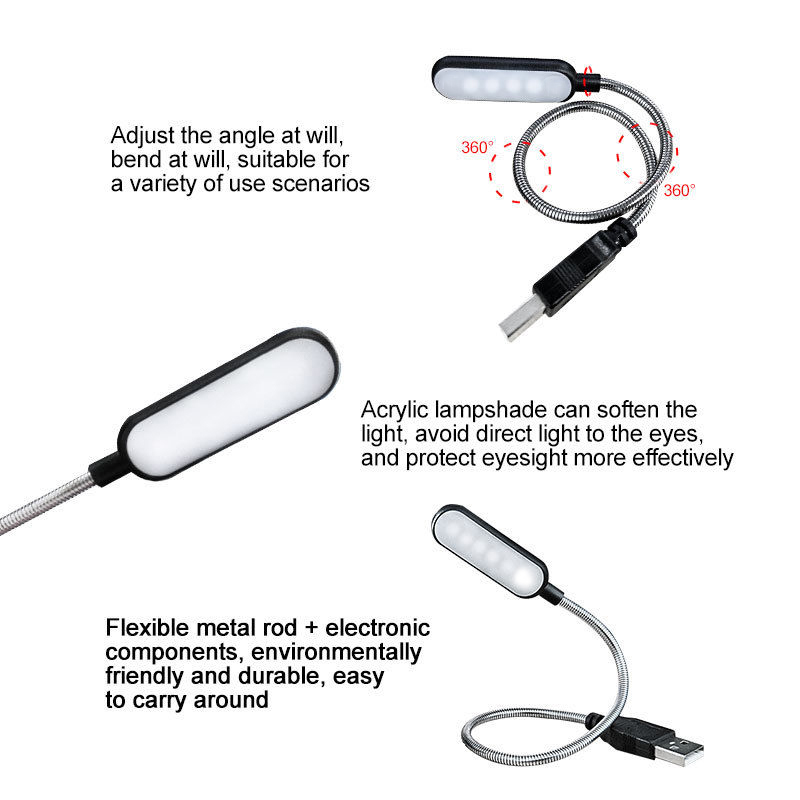 Mini 4 led livro lâmpada portá - Desk Setup Notebook avaliação e preço