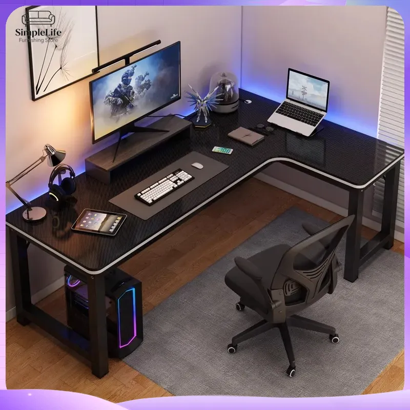 Mesa de Canto para Jogos, Mesa - Desk Setup With Laptop And Monitor avaliação e preço