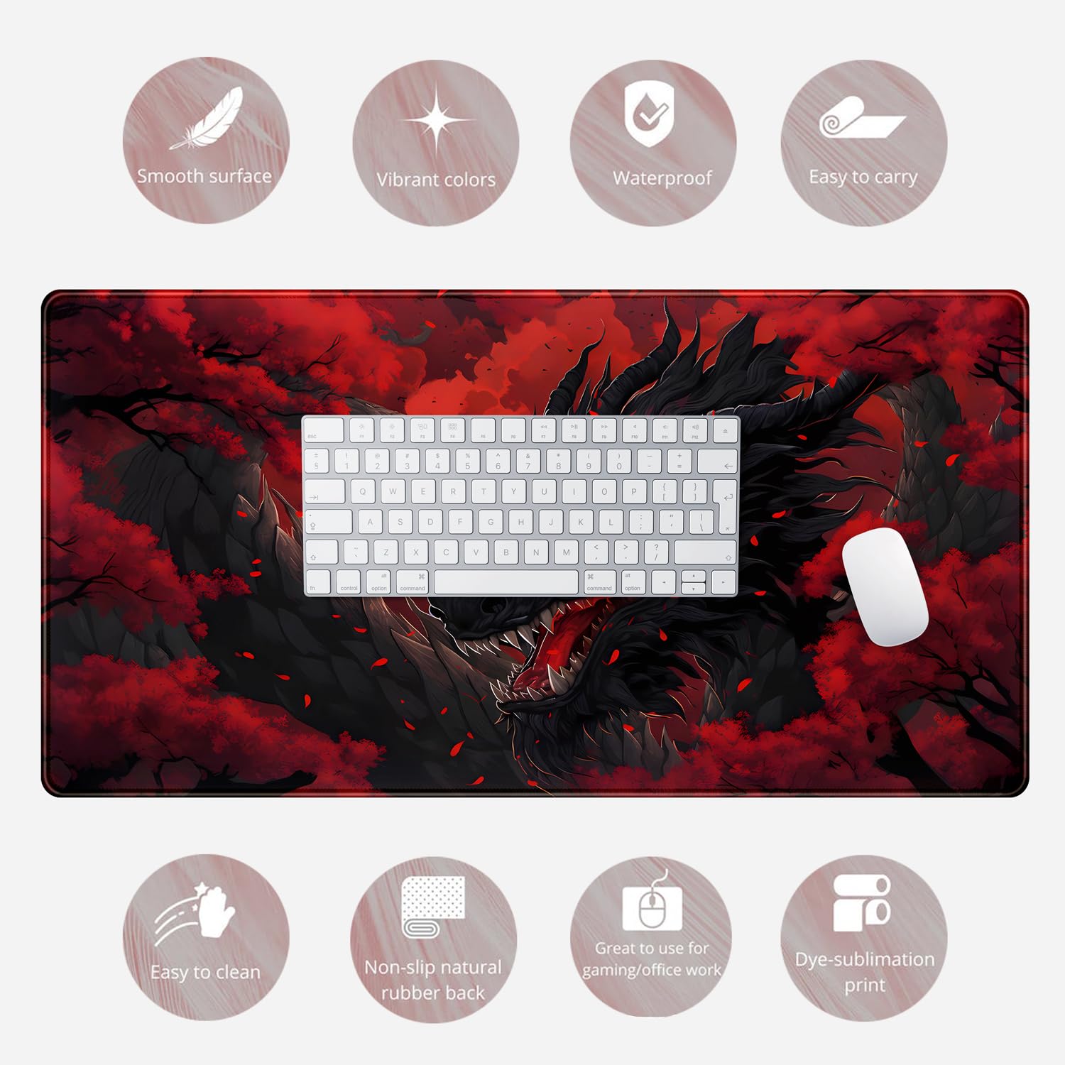 Mouse Pad Grande Dragão Engraç - Desk Setup Red avaliação e preço