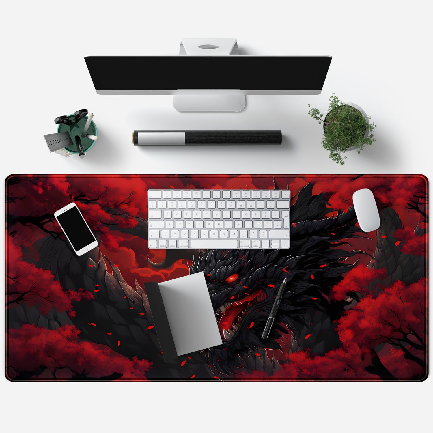 Mouse Pad Grande Dragão Engraç - Desk Setup Red avaliação e preço