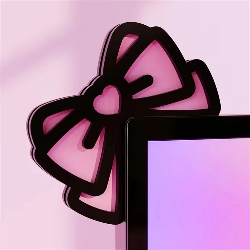 Kawaii rosa acrílico arco moni - Desk Setup Gifts avaliação e preço