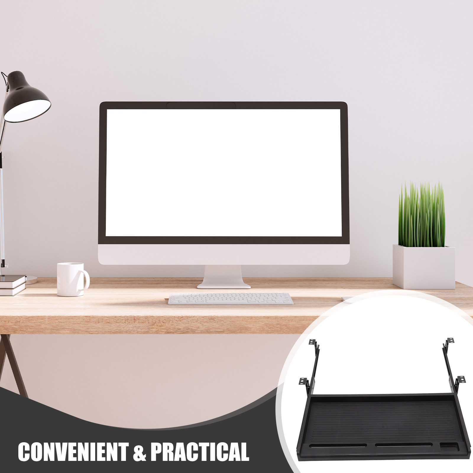 1 Conjunto de Bandeja Deslizan - Desk Setup With Keyboard Tray avaliação e preço