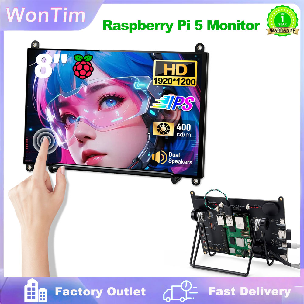 Monitor Touchscreen WonTim de  - Dual Monitor Desk Setup avaliação e preço